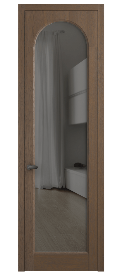 Межкомнатная дверь Палаццо 6804 Дуб туманный матовый Прозрачное серое стекло, триплекс Цена 8000 AZE | Volhovec