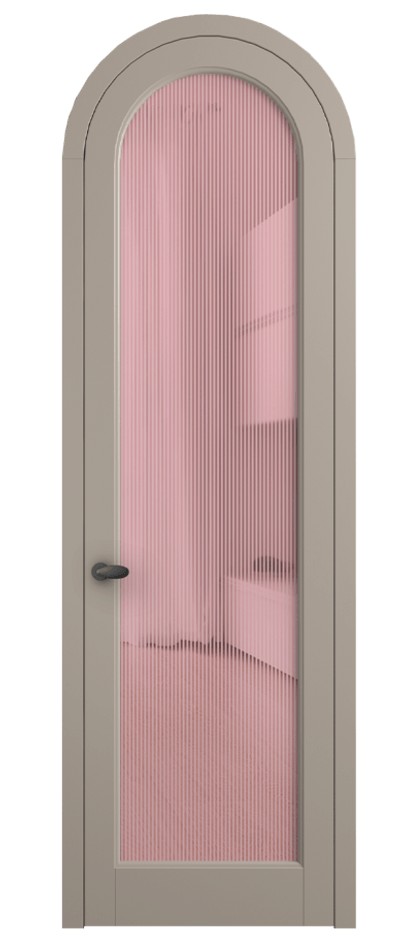 Межкомнатная дверь Палаццо 6814 Матовый бисквитный Рифлёное розовое стекло "Дюна", триплекс Цена 6800 AZE | Volhovec