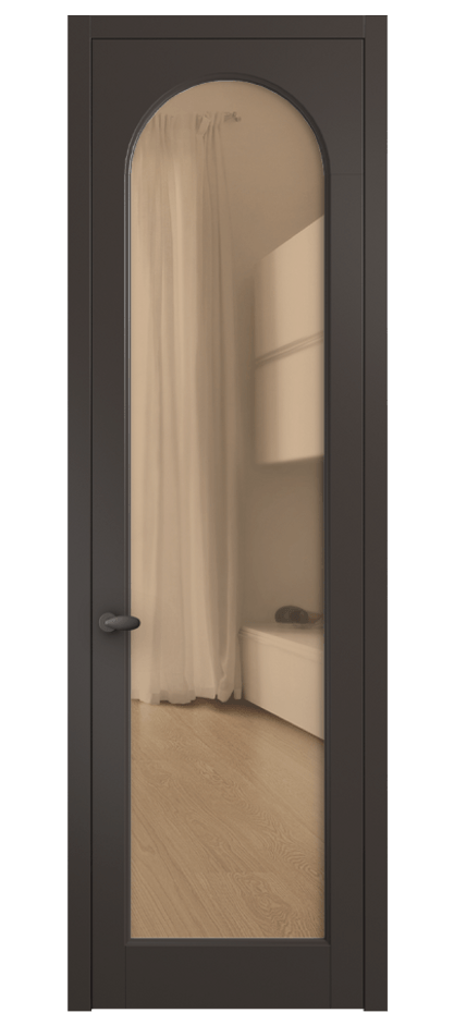 Межкомнатная дверь Палаццо 6804 Матовый антрацит Прозрачное оранжевое стекло, триплекс Цена 5100 AZE | Volhovec