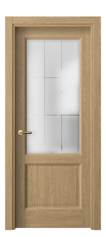 Межкомнатная дверь Galant 1422 Жемчужный дуб Сатинированное стекло с гравировкой "Лофт" Цена 29919 ₽ | Volhovec