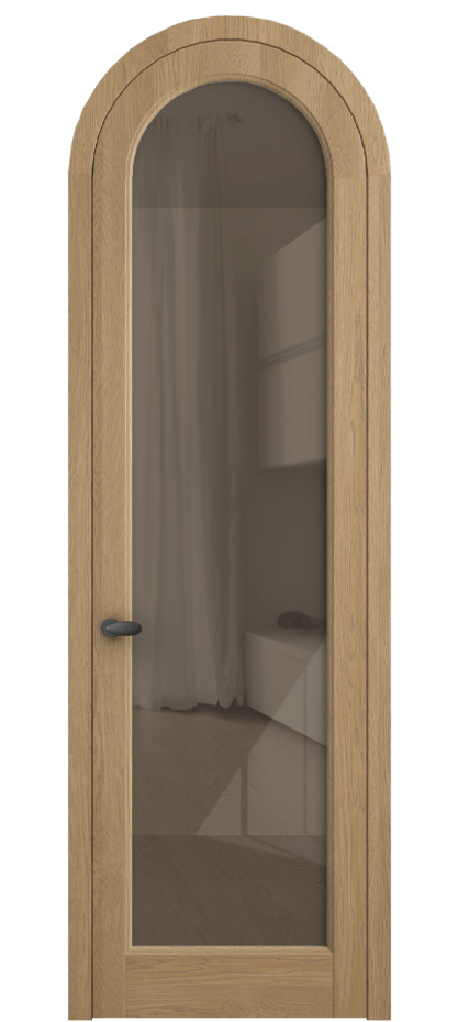 Межкомнатная дверь Палаццо 6814 Дуб соломенный матовый Рефлективное бронзовое стекло "Стопсол", калёное Цена 11200 AZE | Volhovec