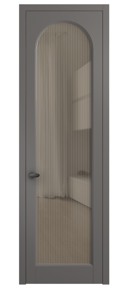 Межкомнатная дверь Палаццо 6804 Матовый классический серый Рифлёное бронзовое стекло "Мору", триплекс Цена 5500 AZE | Volhovec