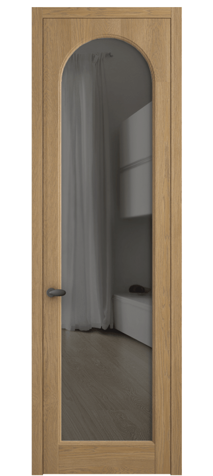 Межкомнатная дверь Палаццо 6804 Дуб пшеничный матовый Прозрачное серое стекло, триплекс Цена 8000 AZE | Volhovec