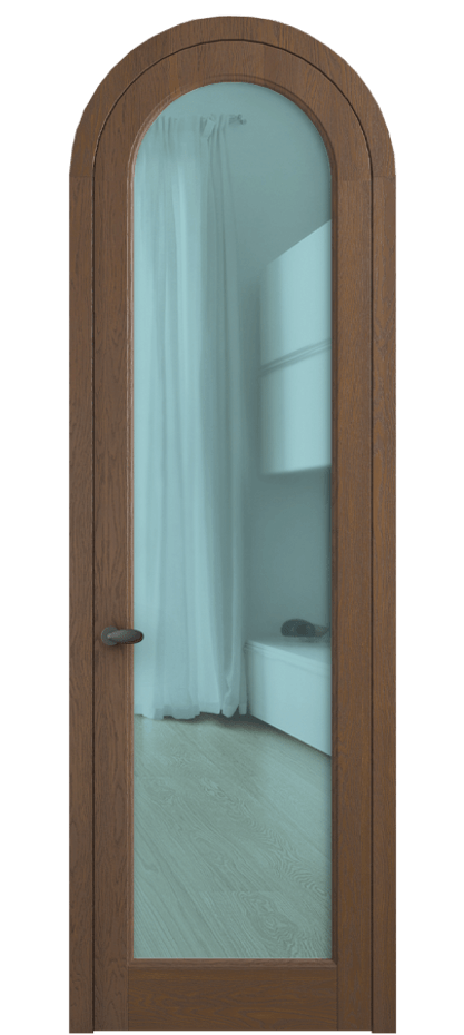 Межкомнатная дверь Палаццо 6814 Дуб каштановый матовый Прозрачное голубое стекло, триплекс Цена 210649 ₽ | Volhovec