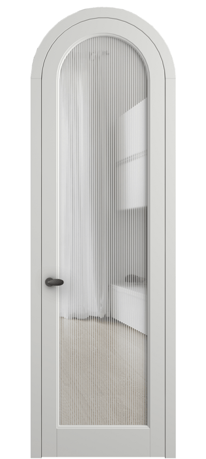 Межкомнатная дверь Палаццо 6814 Матовый светло-серый Рифлёное стекло "Дюна", триплекс Цена 6800 AZE | Volhovec