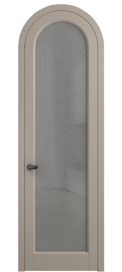 Межкомнатная дверь Палаццо 6814 Матовый бисквитный Фактурное серое стекло "Лёд", триплекс Цена 6800 AZE | Volhovec