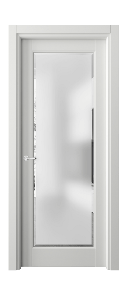 Межкомнатная дверь Тоскана Ромбо 6300 Матовый светло-серый Сатинированное стекло с фацетом Цена 4920 AZE | Volhovec