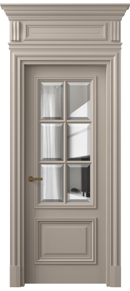 Межкомнатная дверь Антик 7312 Матовый бисквитный Прозрачное стекло с фацетом Цена 9470 AZE | Volhovec