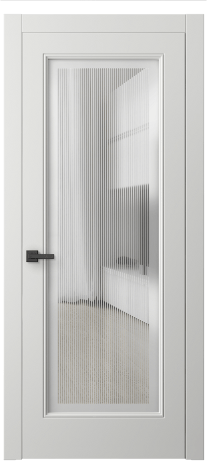 Межкомнатная дверь Linea 8300 Матовый светло-серый Сатинированное с гравировкой "Каннелюры", триплекс Цена 4360 AZE | Volhovec
