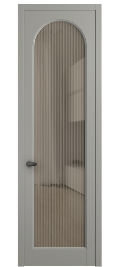 Межкомнатная дверь Палаццо 6804 Матовый нейтральный серый Рифлёное бронзовое стекло "Мору", триплекс Цена 5500 AZE | Volhovec