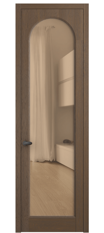 Межкомнатная дверь Палаццо 6804 Дуб туманный матовый Прозрачное оранжевое стекло, триплекс Цена 8000 AZE | Volhovec