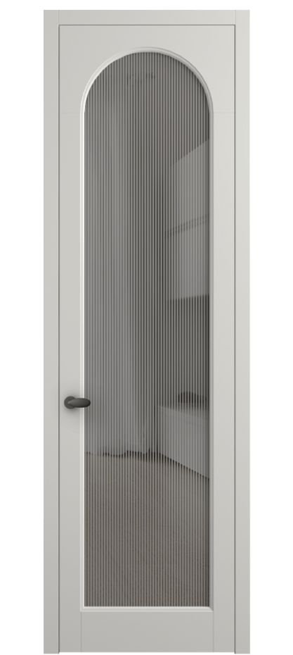 Межкомнатная дверь Палаццо 6804 Матовый серый Рифлёное серое стекло "Дюна", триплекс Цена 5400 AZE | Volhovec