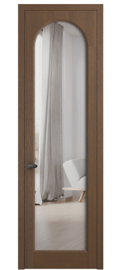 Межкомнатная дверь Палаццо 6804 Дуб каштановый матовый Двустороннее зеркало, триплекс Цена 8100 AZE | Volhovec