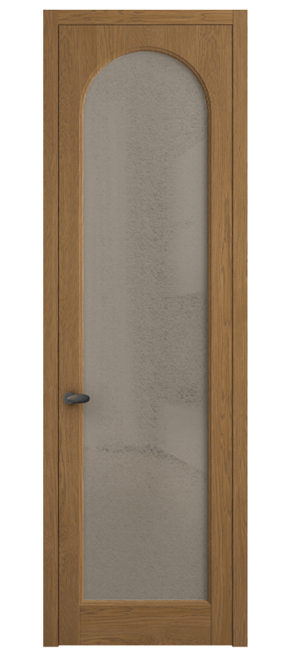 Межкомнатная дверь Палаццо 6804 Дуб пряный матовый Фактурное бронзовое стекло "Лёд", триплекс Цена 8300 AZE | Volhovec