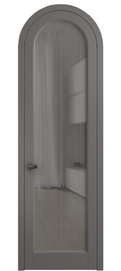 Межкомнатная дверь Палаццо 6814 Матовый классический серый Рифлёное серое стекло "Мору", триплекс Цена 6900 AZE | Volhovec