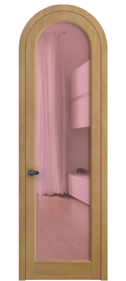Межкомнатная дверь Палаццо 6814 Бук натуральный матовый Прозрачное розовое стекло, триплекс Цена 9100 AZE | Volhovec