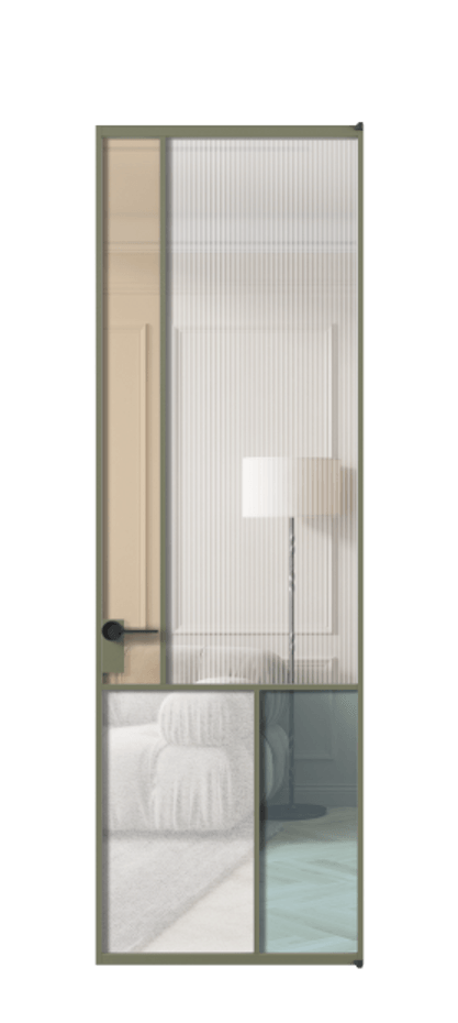 Межкомнатная дверь Mosaic АЛПЛ041.20 Алюминий оливковый тёмный Комбинация стекол Группы 1 и Группы 3 Цена 8960 AZE | Volhovec