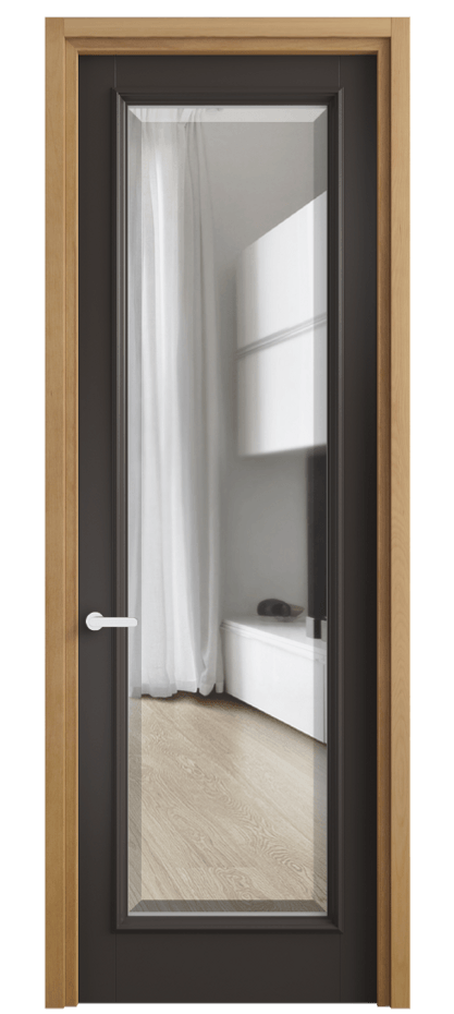 Межкомнатная дверь Шарм 6702 Матовый антрацит Прозрачное стекло с фацетом Цена 5500 AZE | Volhovec