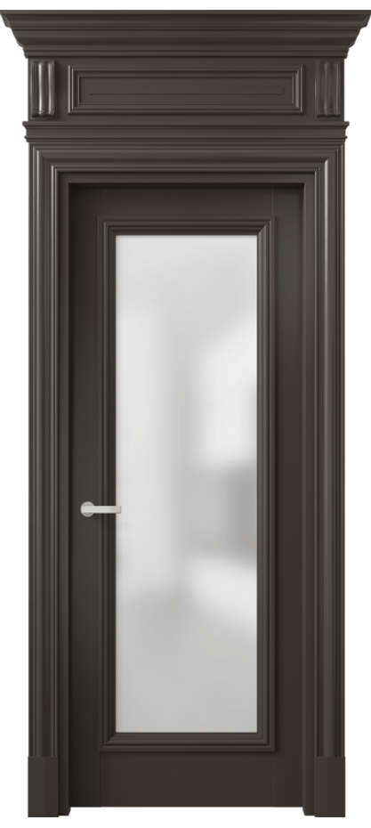 Дверь межкомнатная Антик 7300 Матовый антрацит Сатинированное стекло КЭП + Объёмный фриз + Карниз МАН Цена 8360 AZE Наличники уже входят в базовый комплект. Фабрика дверей Волховец 8 (800) 551 43 19 Межкомнатная дверь Антик 7300 Матовый антрацит Сатинированное стекло Цена 8360 AZE | Volhovec