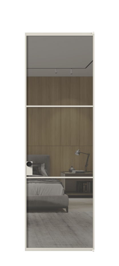 Алюминиевая дверь АЛПЛ040.03 Алюминий облачно-серый Рефлективное серое стекло "Stopsol", калёное Цена 7910  | Volhovec