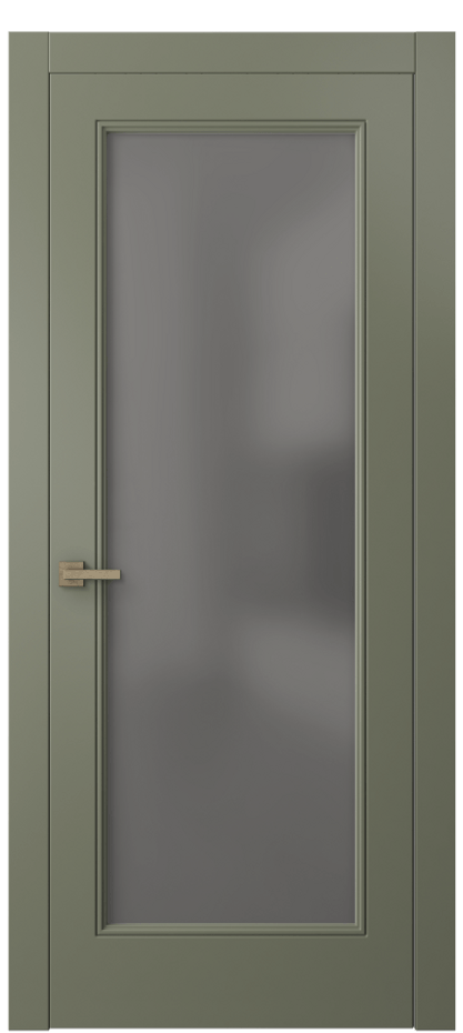 Межкомнатная дверь Линия 8300 Матовый оливковый тёмный Сатинированное серое стекло, триплекс Цена 3930 AZE | Volhovec