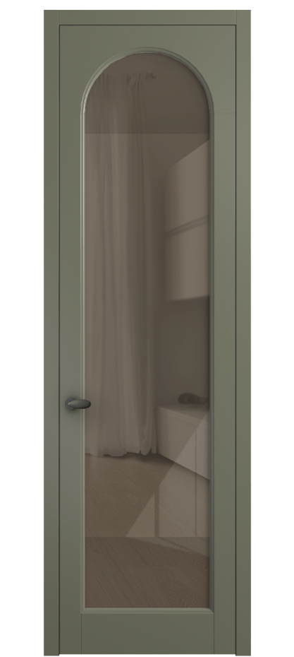Межкомнатная дверь Палаццо 6804 Матовый оливковый тёмный Рефлективное бронзовое стекло "Стопсол", калёное Цена 5500 AZE | Volhovec