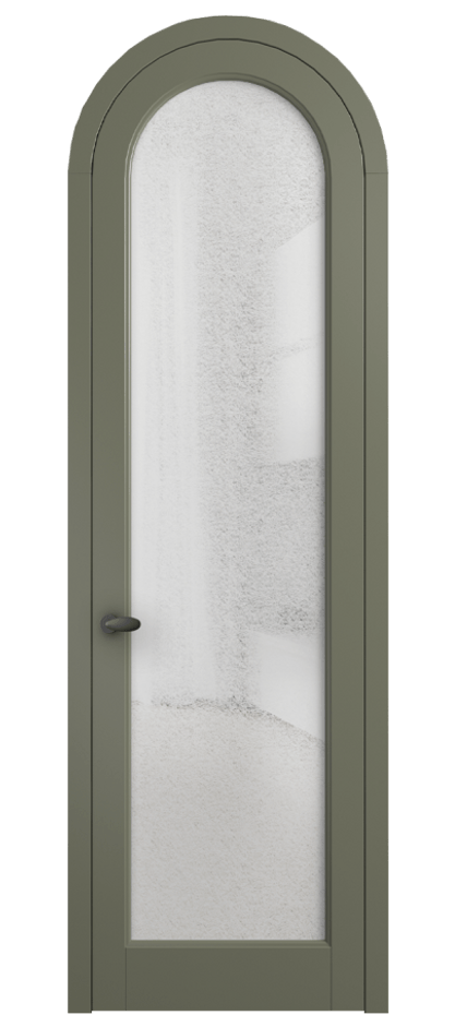 Межкомнатная дверь Палаццо 6814 Матовый оливковый тёмный Фактурное стекло "Лёд", триплекс Цена 6800 AZE | Volhovec