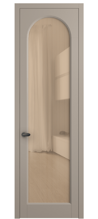 Межкомнатная дверь Палаццо 6804 Матовый бисквитный Рифлёное оранжевое стекло "Moru", триплекс Цена 5500 AZE | Volhovec