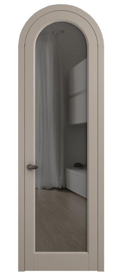 Межкомнатная дверь Палаццо 6814 Матовый бисквитный Прозрачное серое стекло, триплекс Цена 6500 AZE | Volhovec