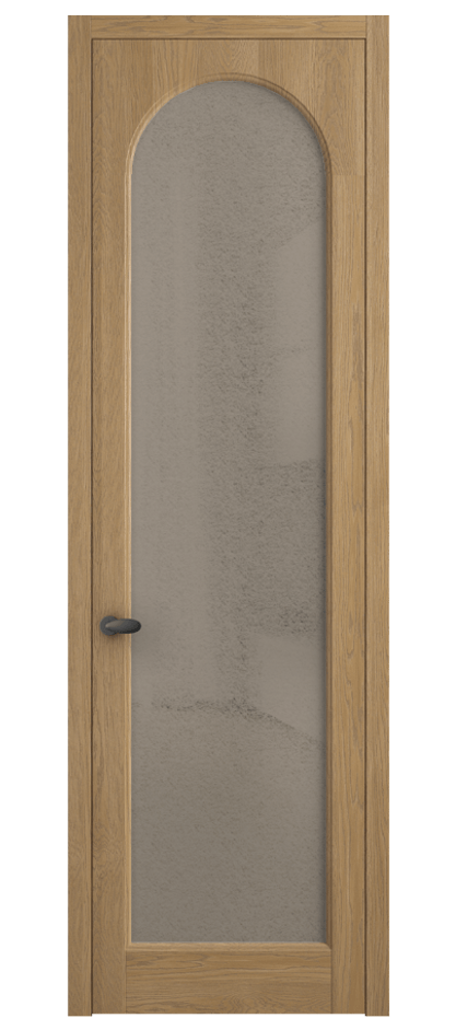 Межкомнатная дверь Палаццо 6804 Дуб пшеничный матовый Фактурное бронзовое стекло "Лёд", триплекс Цена 8300 AZE | Volhovec