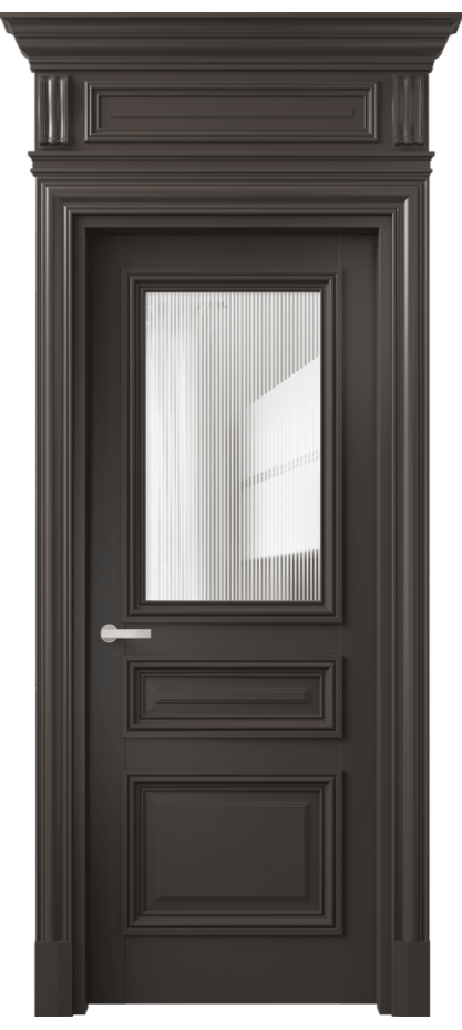 Межкомнатная дверь Antique 7304 Бук антрацит Рифлёное стекло "Дюна", триплекс, 8 мм Цена 4770 AZE | Volhovec