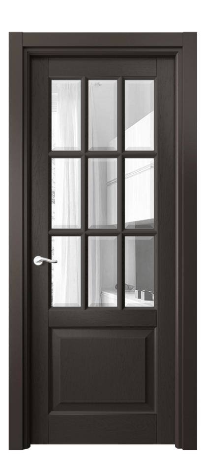 Межкомнатная дверь Лигнум 0748 Дуб антрацит Прозрачное стекло с фацетом Цена 8400 AZE | Volhovec