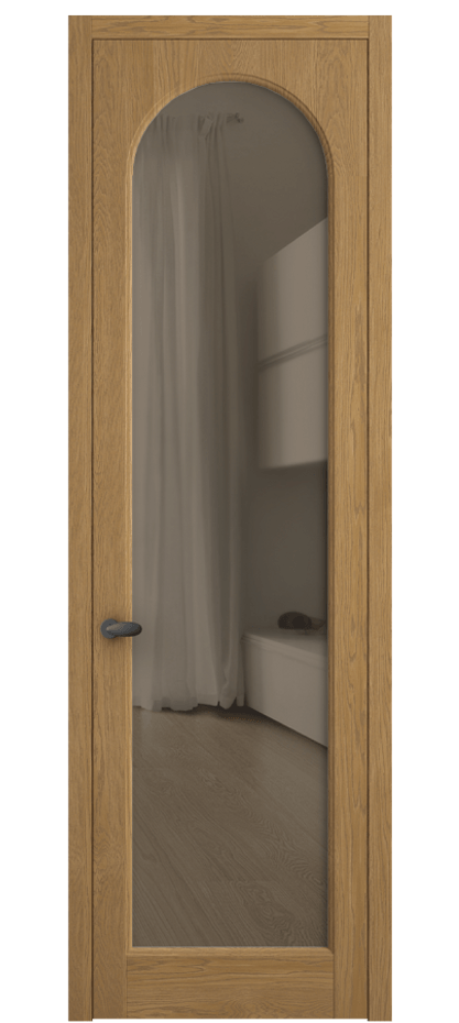 Межкомнатная дверь Палаццо 6804 Дуб солнечный матовый Прозрачное бронзовое стекло, триплекс Цена 8000 AZE | Volhovec