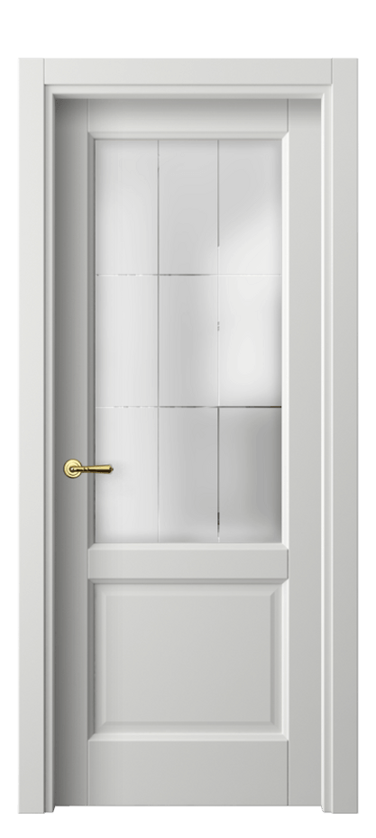 Межкомнатная дверь Галант 1422 Матовый светло-серый Сатинированное стекло с гравировкой "Лофт" Цена 2780 AZE | Volhovec