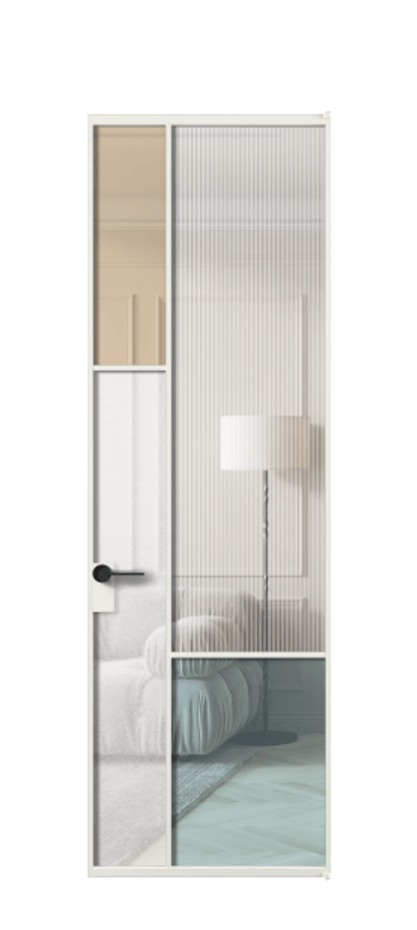 Межкомнатная дверь Mosaic АЛПЛ041.13 Алюминий светло-серый Комбинация стекол Группы 1 и Группы 3 Цена 8960 AZE | Volhovec