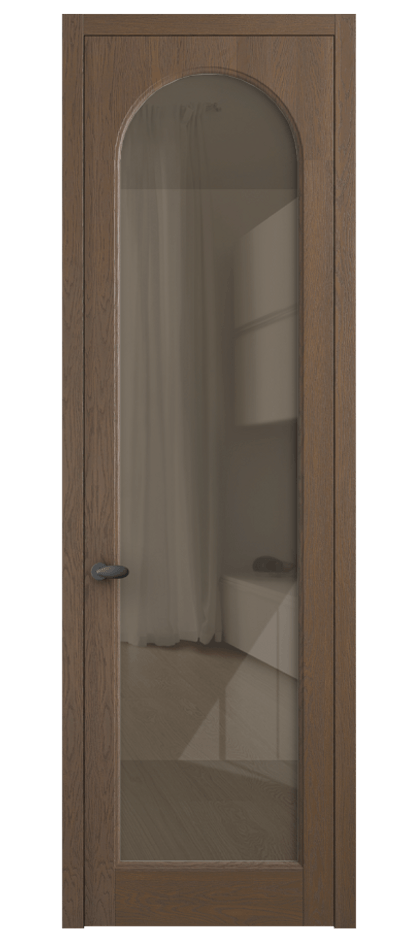 Межкомнатная дверь Палаццо 6804 Дуб туманный матовый Рефлективное бронзовое стекло "Stopsol", калёное Цена 8100 AZE | Volhovec