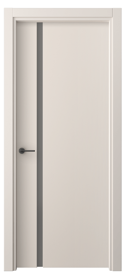 Межкомнатная дверь Freedom 4222 ПЭТ пудровый бежевый Сатинированное серое стекло, триплекс Цена 1600 AZE | Volhovec