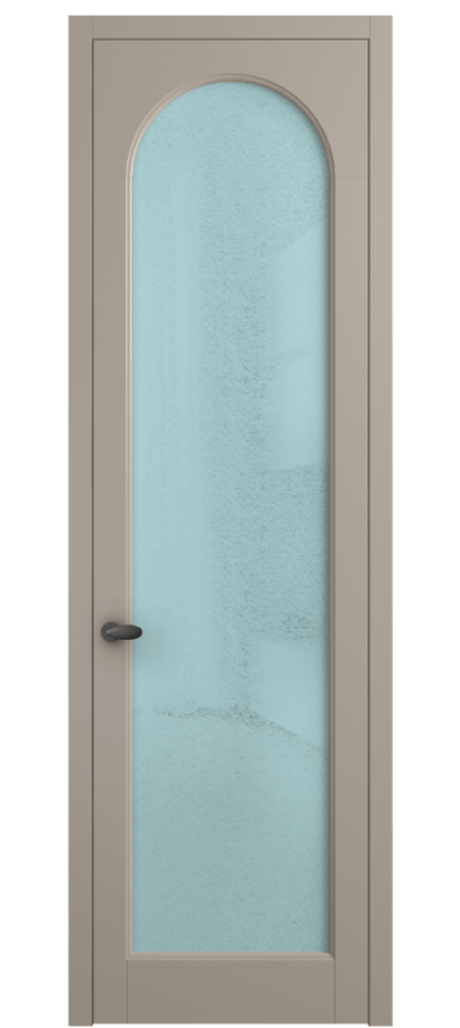 Межкомнатная дверь Палаццо 6804 Матовый бисквитный Фактурное голубое стекло "Лёд", триплекс Цена 5400 AZE | Volhovec