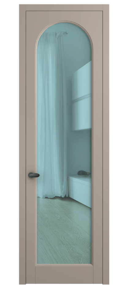 Межкомнатная дверь Палаццо 6804 Матовый бисквитный Прозрачное голубое стекло, триплекс Цена 5100 AZE | Volhovec