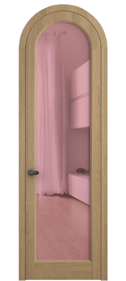 Межкомнатная дверь Палаццо 6814 Дуб соломенный матовый Прозрачное розовое стекло, триплекс Цена 206349 ₽ | Volhovec