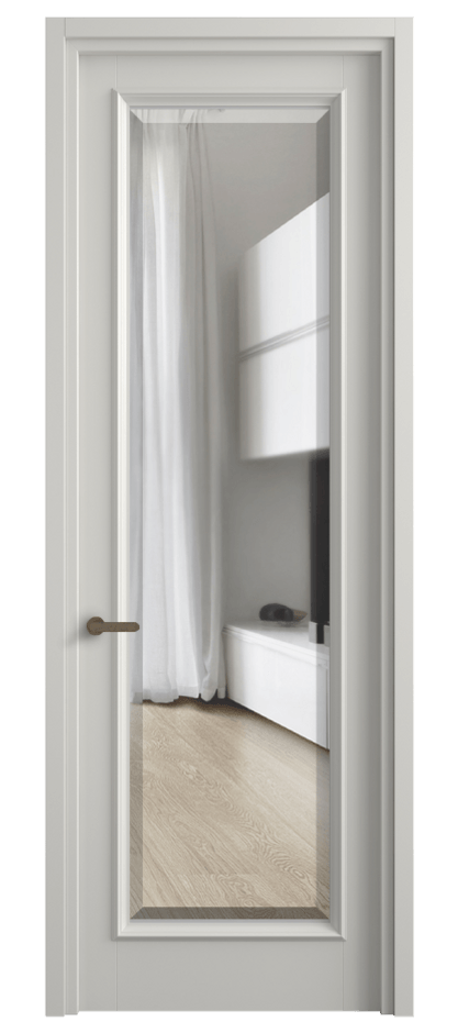 Межкомнатная дверь Шарм 6702 Матовый серый Прозрачное стекло с фацетом Цена 98899 ₽ | Volhovec