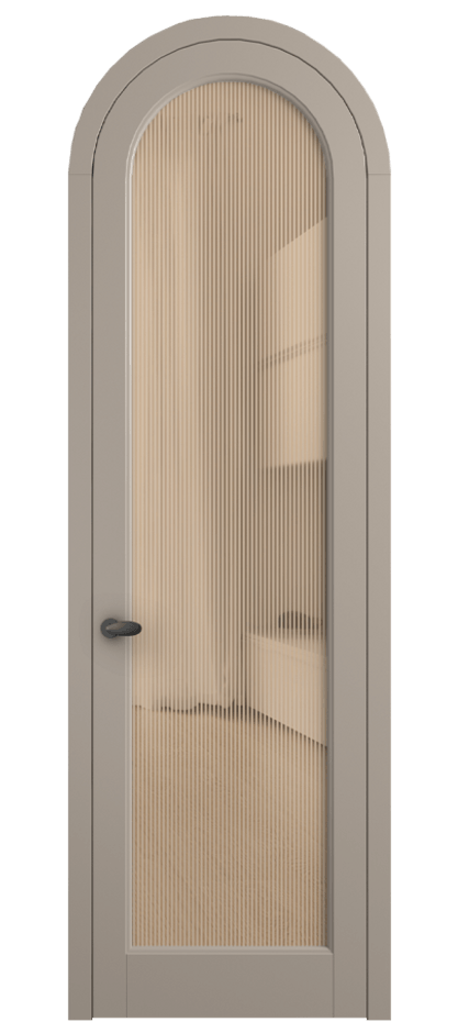 Межкомнатная дверь Палаццо 6814 Матовый бисквитный Рифлёное оранжевое стекло "Дюна", триплекс Цена 6800 AZE | Volhovec