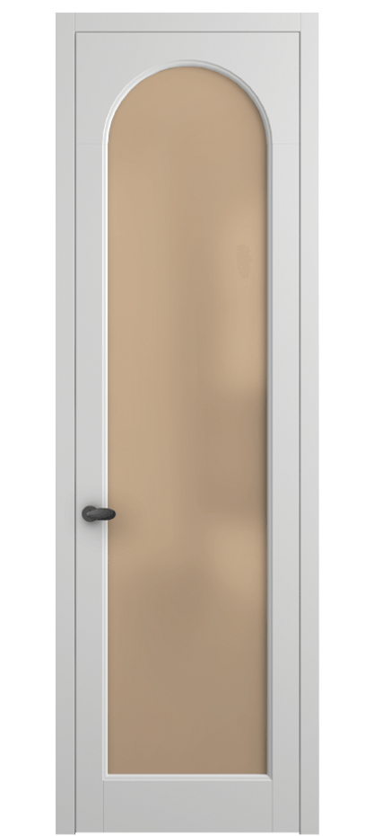 Межкомнатная дверь Палаццо 6804 Матовый белоснежный Сатинированное оранжевое стекло, триплекс Цена 5100 AZE | Volhovec