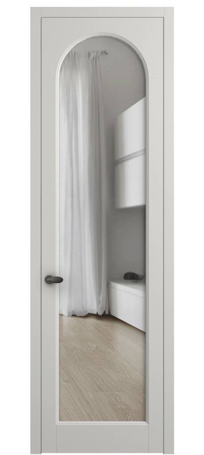 Межкомнатная дверь Палаццо 6804 Матовый серый Прозрачное стекло Цена 5100 AZE | Volhovec