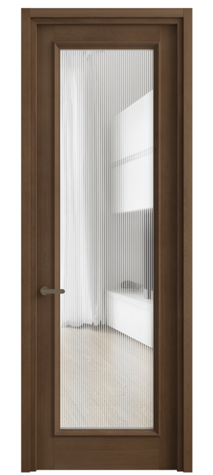 Межкомнатная дверь Шарм 6702 Бук тёмный матовый Рифлёное стекло "Дюна", триплекс Цена 6100 AZE | Volhovec