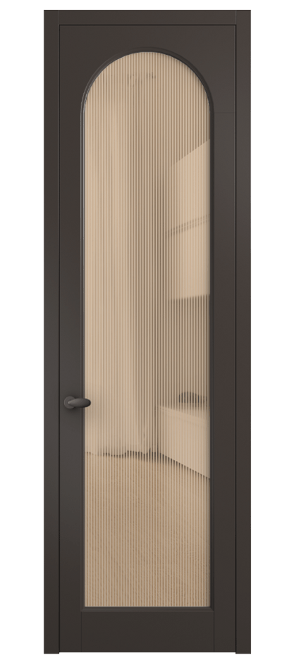 Межкомнатная дверь Палаццо 6804 Матовый антрацит Рифлёное оранжевое стекло "Дюна", триплекс Цена 5400 AZE | Volhovec