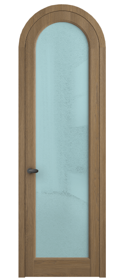 Межкомнатная дверь Палаццо 6814 Дуб мускатный матовый Фактурное голубое стекло "Лёд", триплекс Цена 11300 AZE | Volhovec