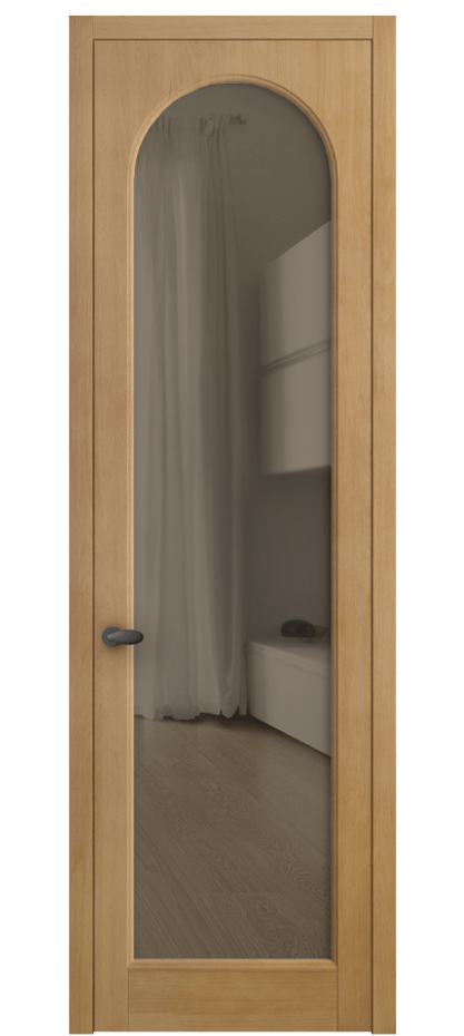 Межкомнатная дверь Палаццо 6804 Бук натуральный матовый Прозрачное бронзовое стекло, триплекс Цена 6300 AZE | Volhovec