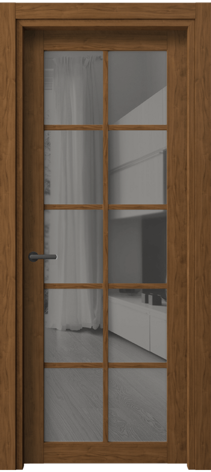 Межкомнатная дверь Нео 2106 Лесной орех Двустороннее серое зеркало, триплекс Цена 2250 AZE | Volhovec