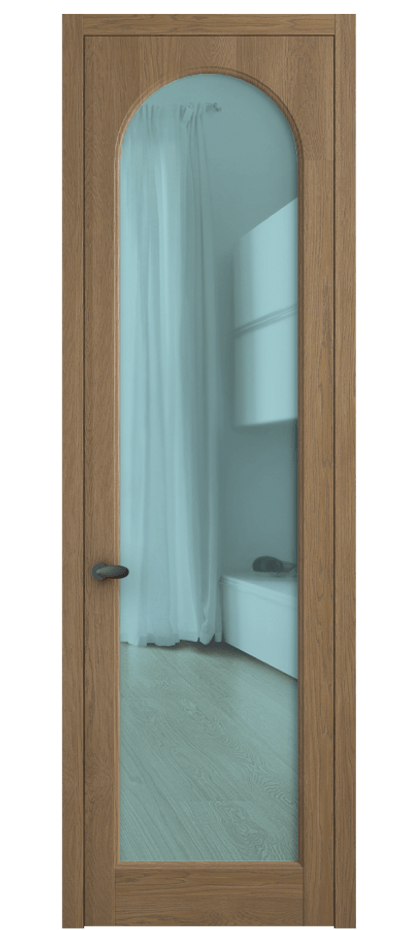 Межкомнатная дверь Палаццо 6804 Дуб мускатный матовый Прозрачное голубое стекло, триплекс Цена 8000 AZE | Volhovec